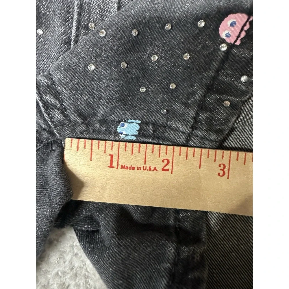 Justice‎ X PACMAN Black Denim Shorts Size 14 Pockets Girls